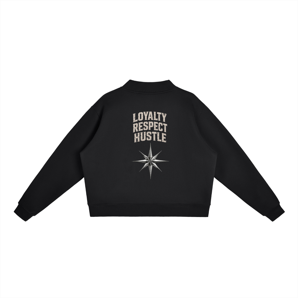 Essential Fleece Mock-Neck Crew Sweatshirt