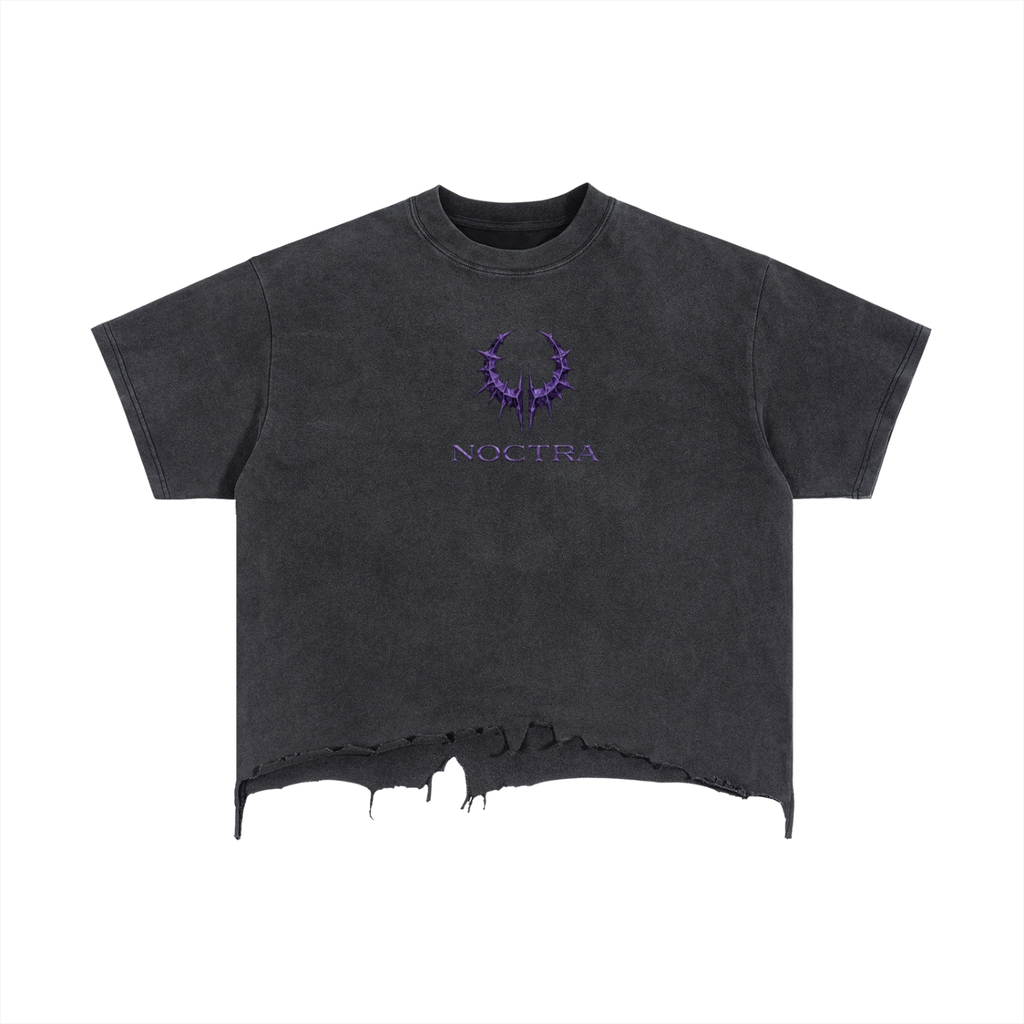 Vintage Wash Boxy Distressed Hem T-Shirt