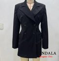 KONDALA Women Stylish Blazer Jacket Kilt Hemline Shoulder Pads Blazer 2025 New Spring Fall Fashion High Street Office Blazer