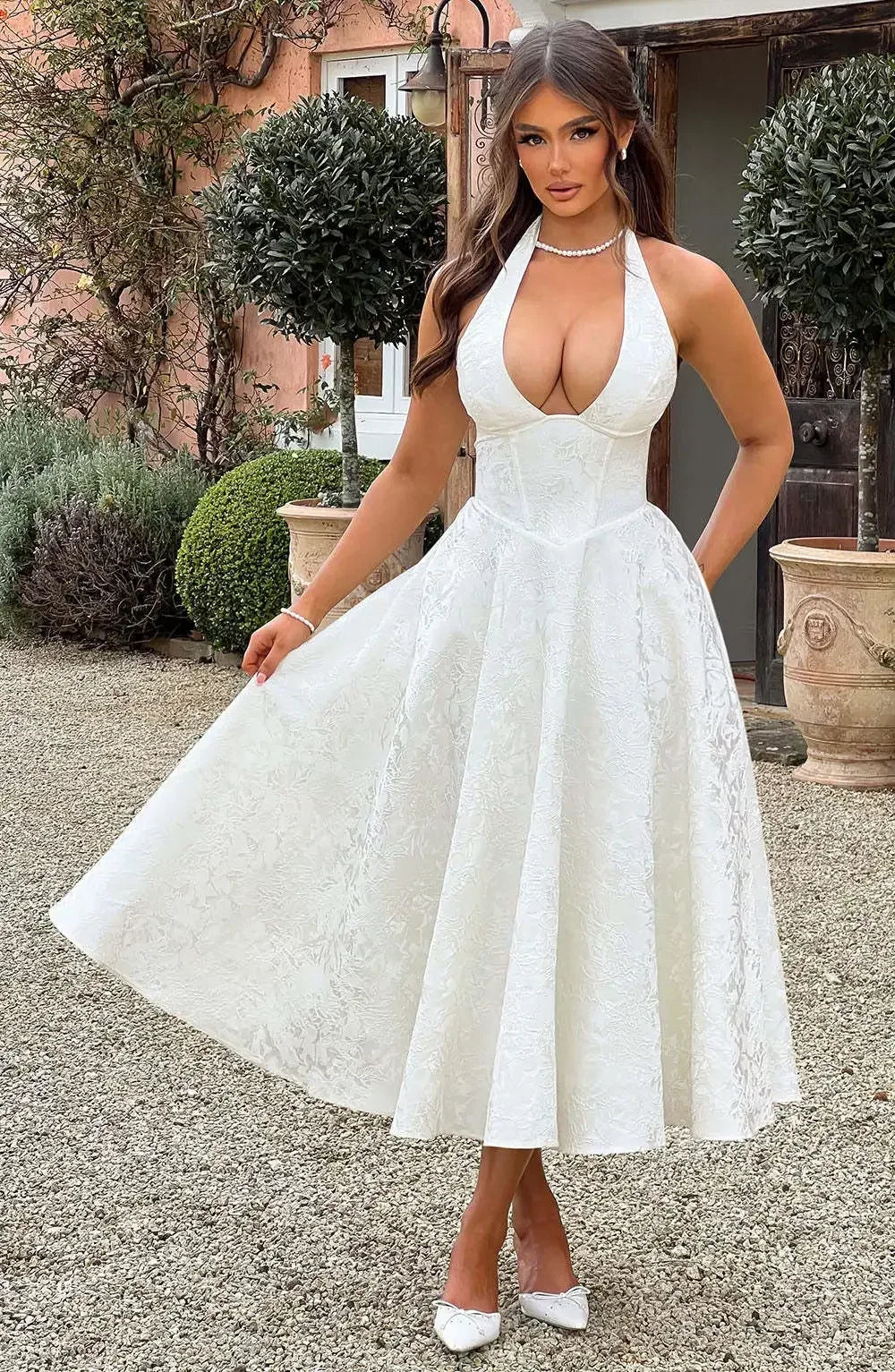 Elegant Lace Up A-line Slim Long Dress Women Chic Sleeveless Deep V-neck High Waist Pleated Dresses Lady Night Party Robe 2026