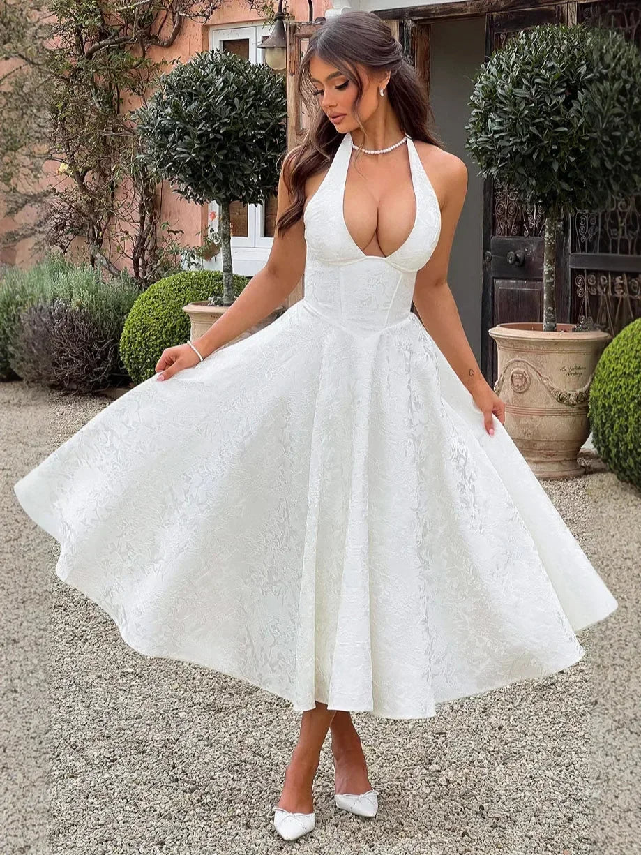Elegant Lace Up A-line Slim Long Dress Women Chic Sleeveless Deep V-neck High Waist Pleated Dresses Lady Night Party Robe 2026