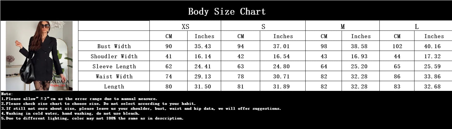 KONDALA Women Stylish Blazer Jacket Kilt Hemline Shoulder Pads Blazer 2025 New Spring Fall Fashion High Street Office Blazer