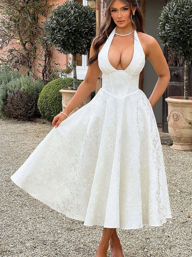 Elegant Lace Up A-line Slim Long Dress Women Chic Sleeveless Deep V-neck High Waist Pleated Dresses Lady Night Party Robe 2026