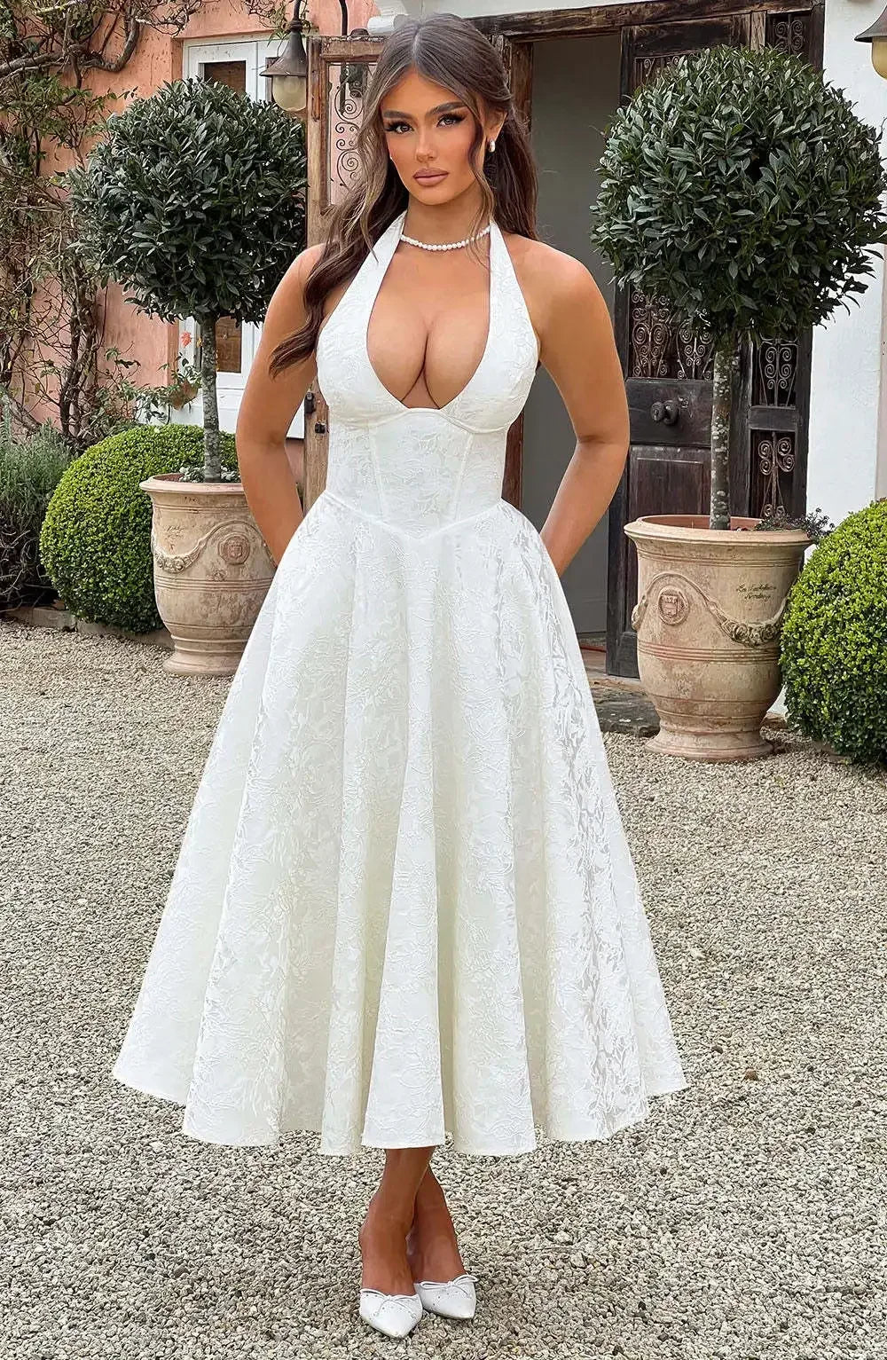 Elegant Lace Up A-line Slim Long Dress Women Chic Sleeveless Deep V-neck High Waist Pleated Dresses Lady Night Party Robe 2026